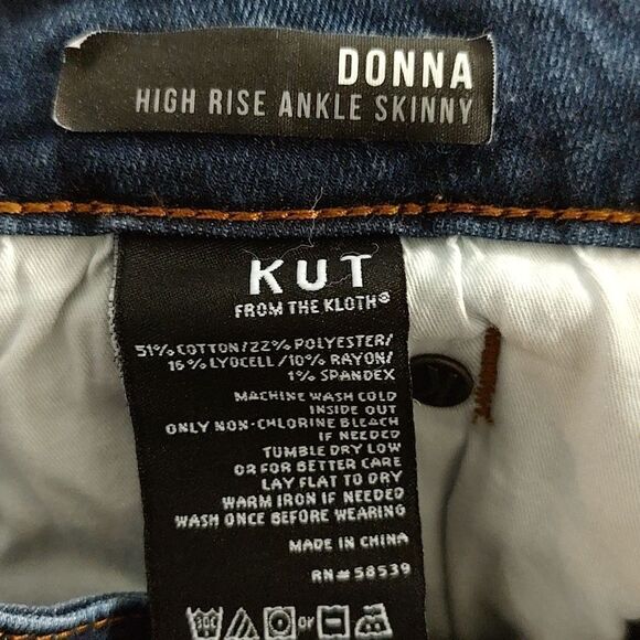 KUT from the Kloth Donna High Rise Ankle Skinny Jeans Sz 14 - Picture 9 of 10